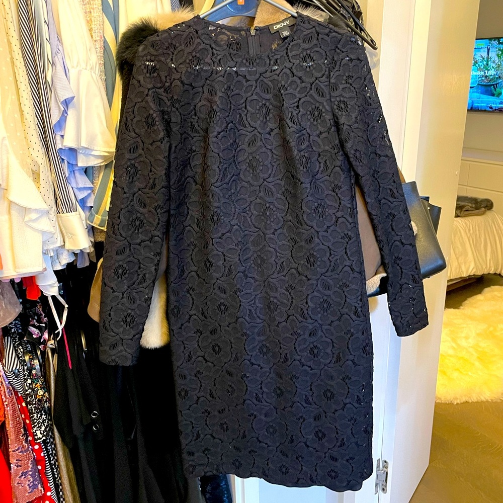 DKNY lace midi dress